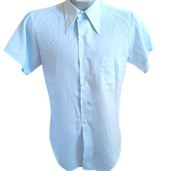Vintage Men's Small Shirt 1970's Arrow Surrey Decton Perma-Iron 14.5-32 Disco - Picture 2 of 5